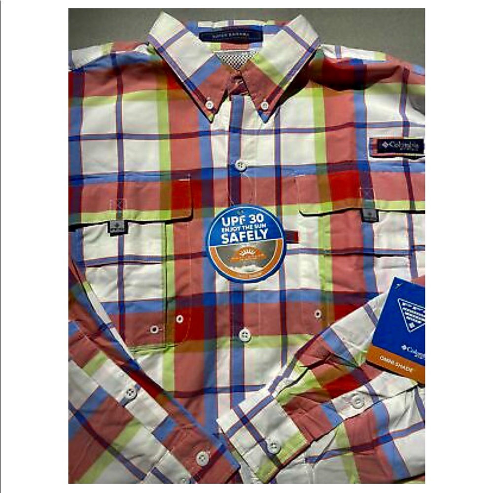 COPY - Columbia Omni shade shirt. Multi color pla…